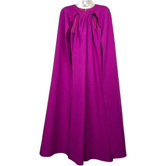 Marchesa Notte Twist Cape Effect Midi Dress - Picture 2 of 7